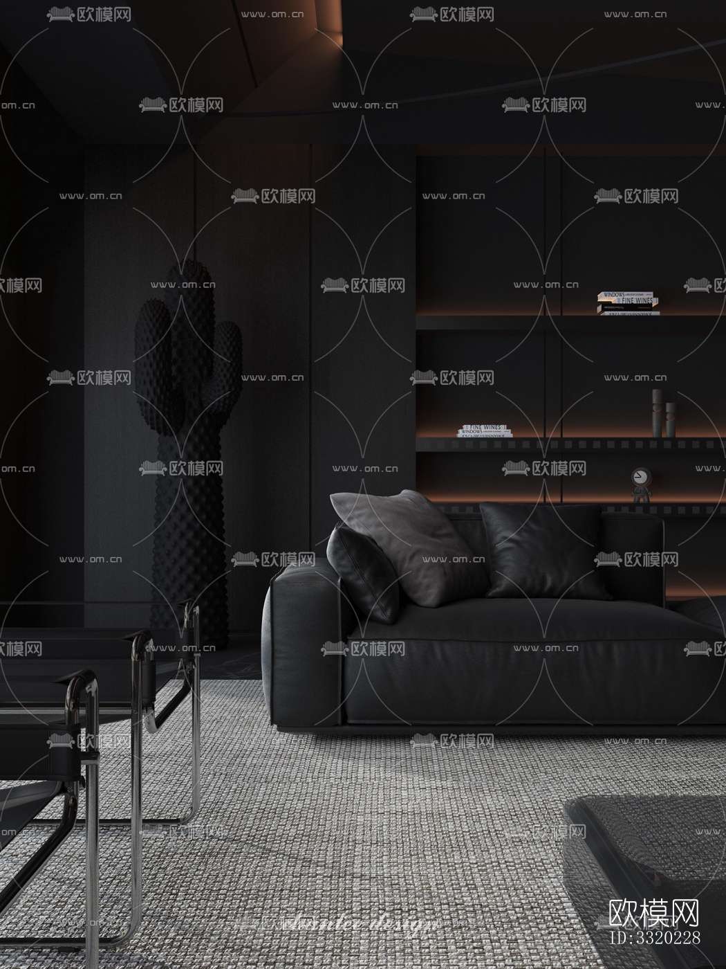 现代客厅效果图下载（渲染图11）