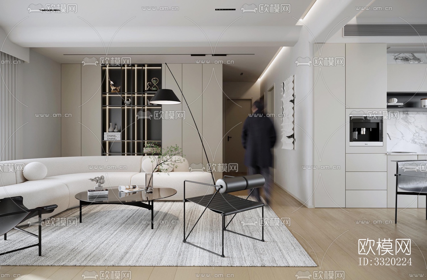 现代客厅效果图下载（渲染图5）