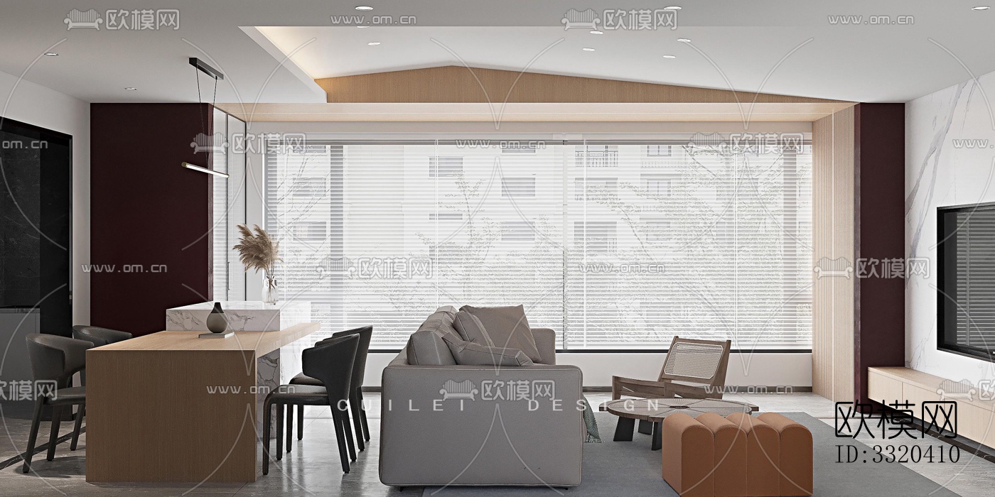 现代客厅效果图下载（渲染图1）