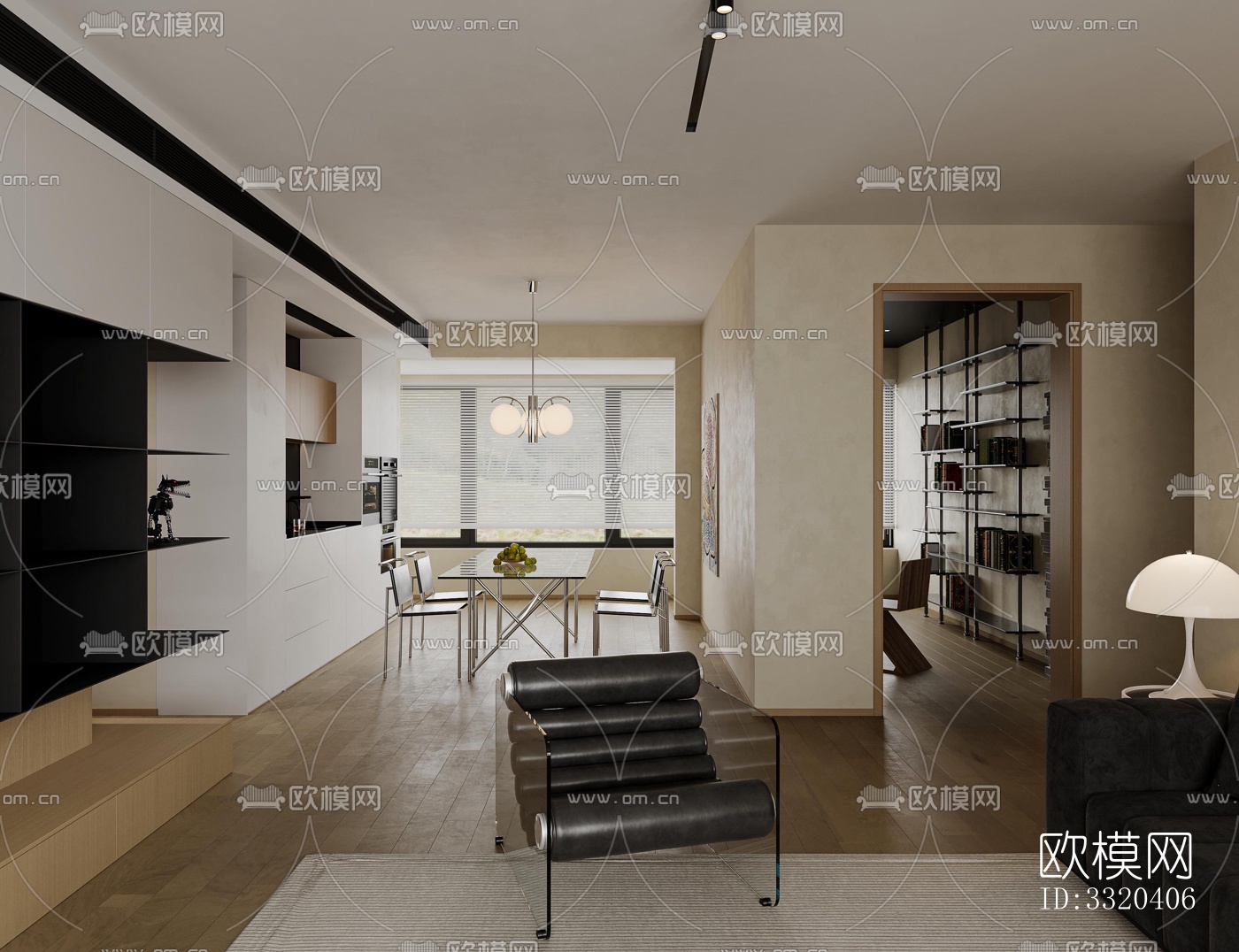 现代客厅效果图下载（渲染图3）