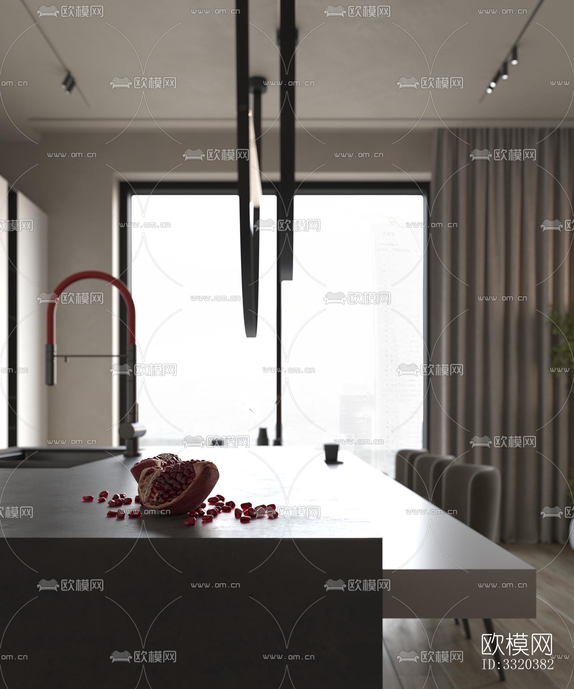 现代客厅效果图下载（渲染图9）