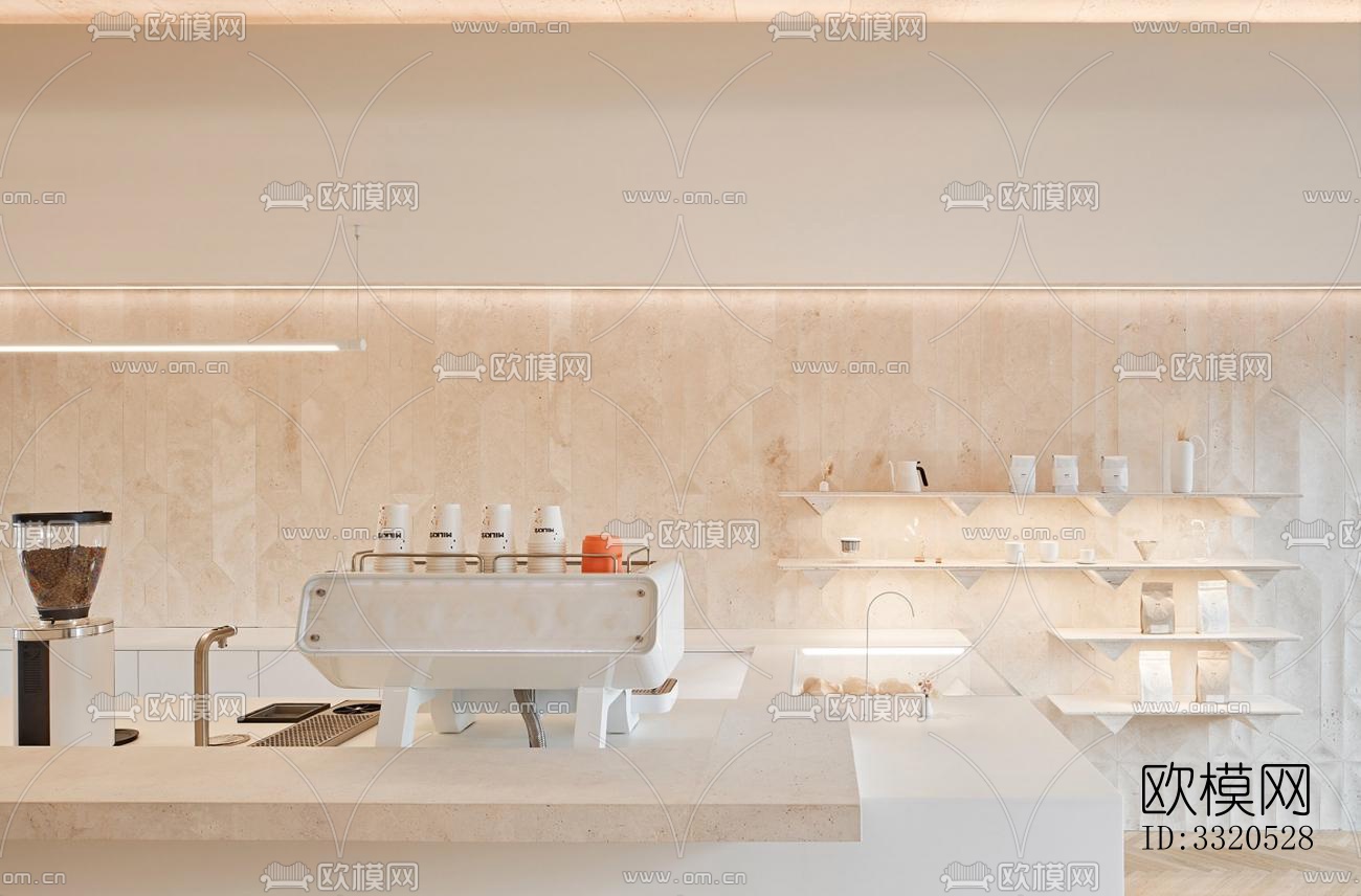 现代咖啡奶茶效果图下载（渲染图3）