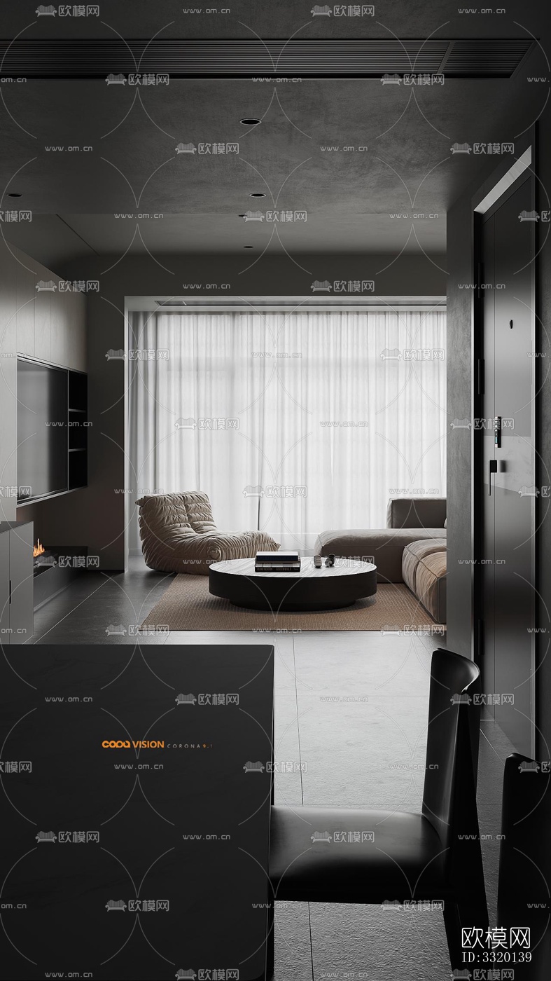 现代客厅效果图下载（渲染图13）