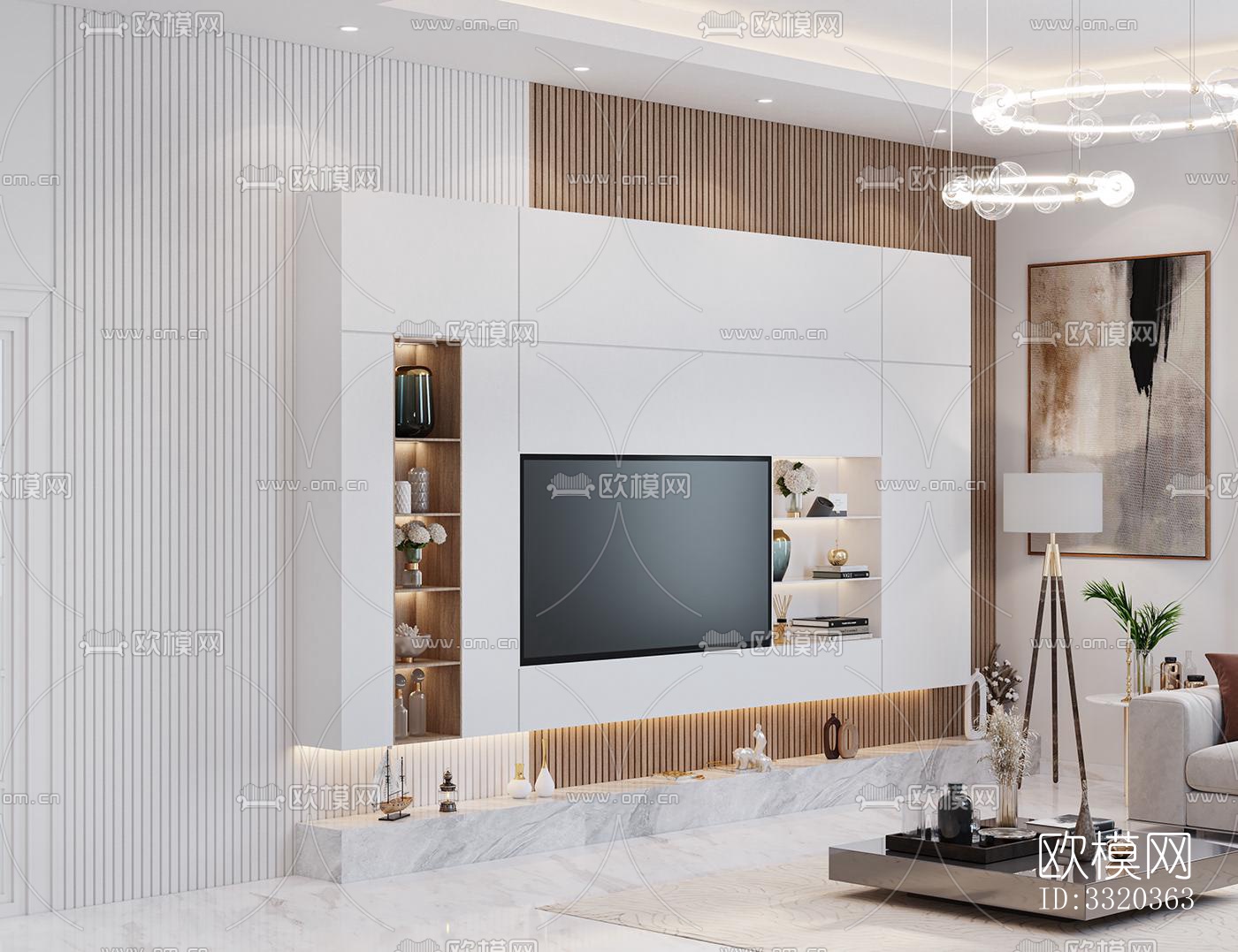 现代客厅效果图下载（渲染图3）