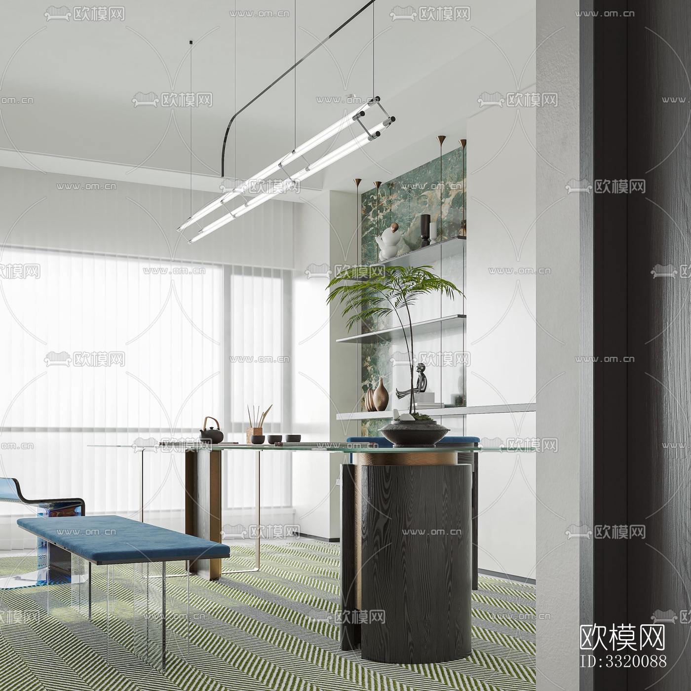 现代客厅效果图下载（渲染图1）