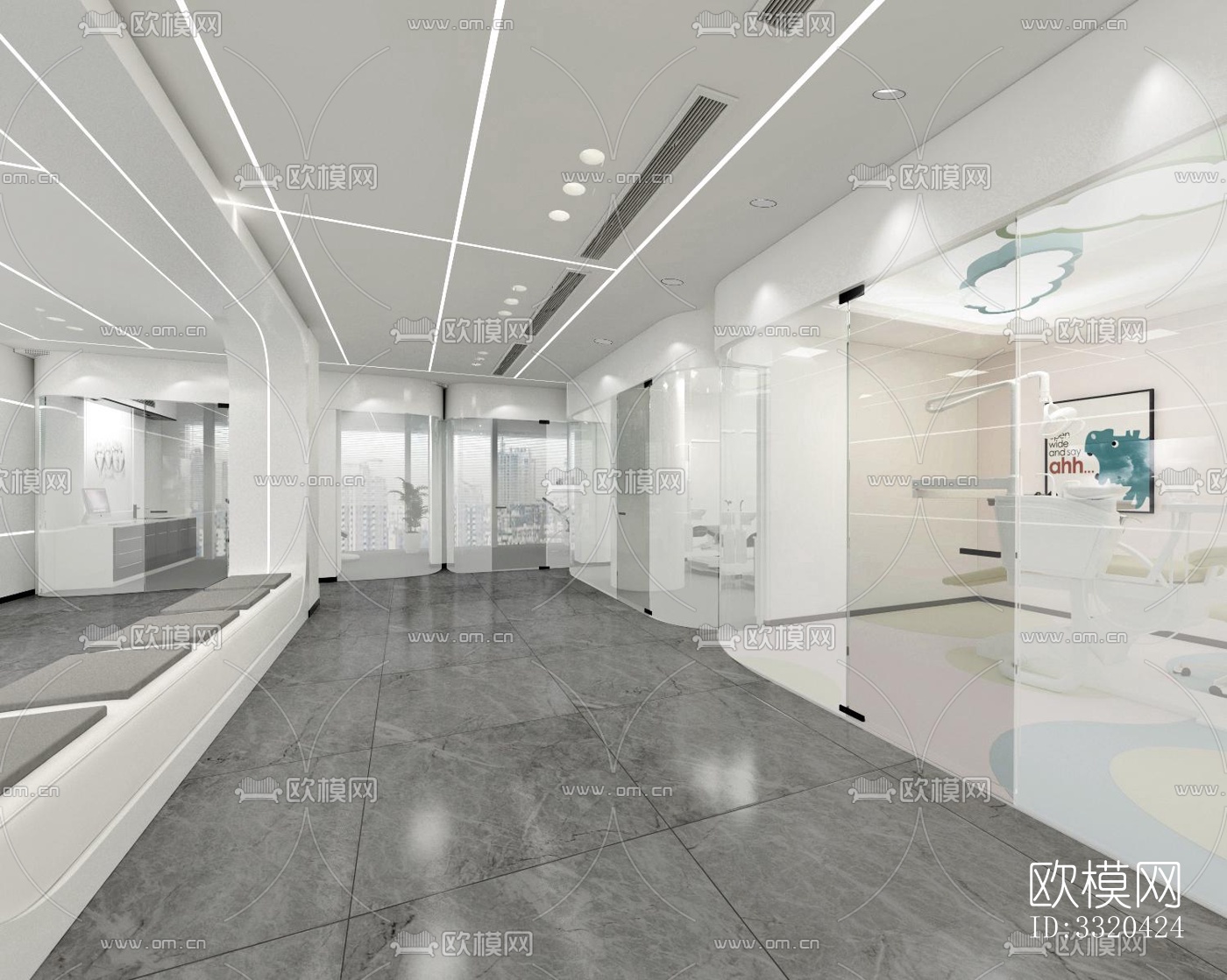 现代医院效果图下载（渲染图3）