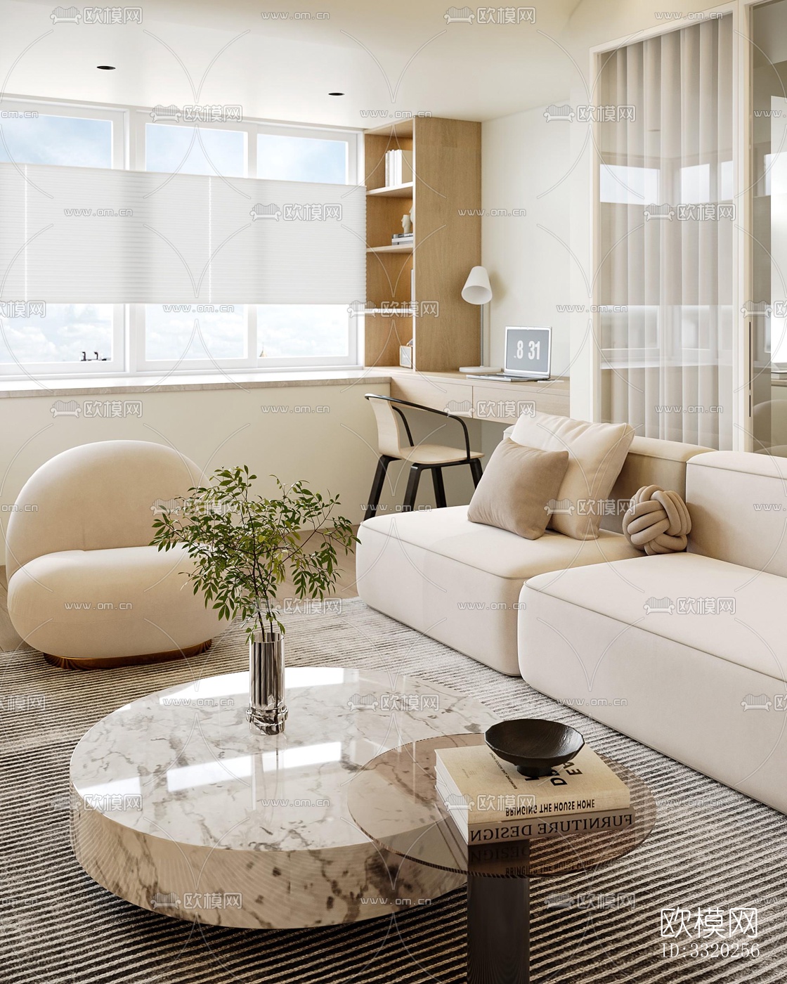 现代客厅效果图下载（渲染图4）