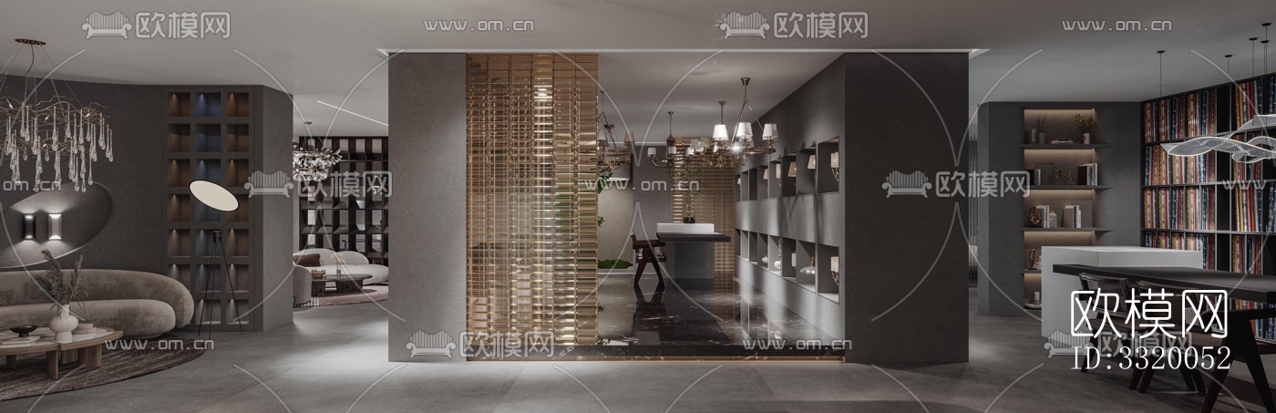 侘寂展览展厅效果图下载（渲染图5）