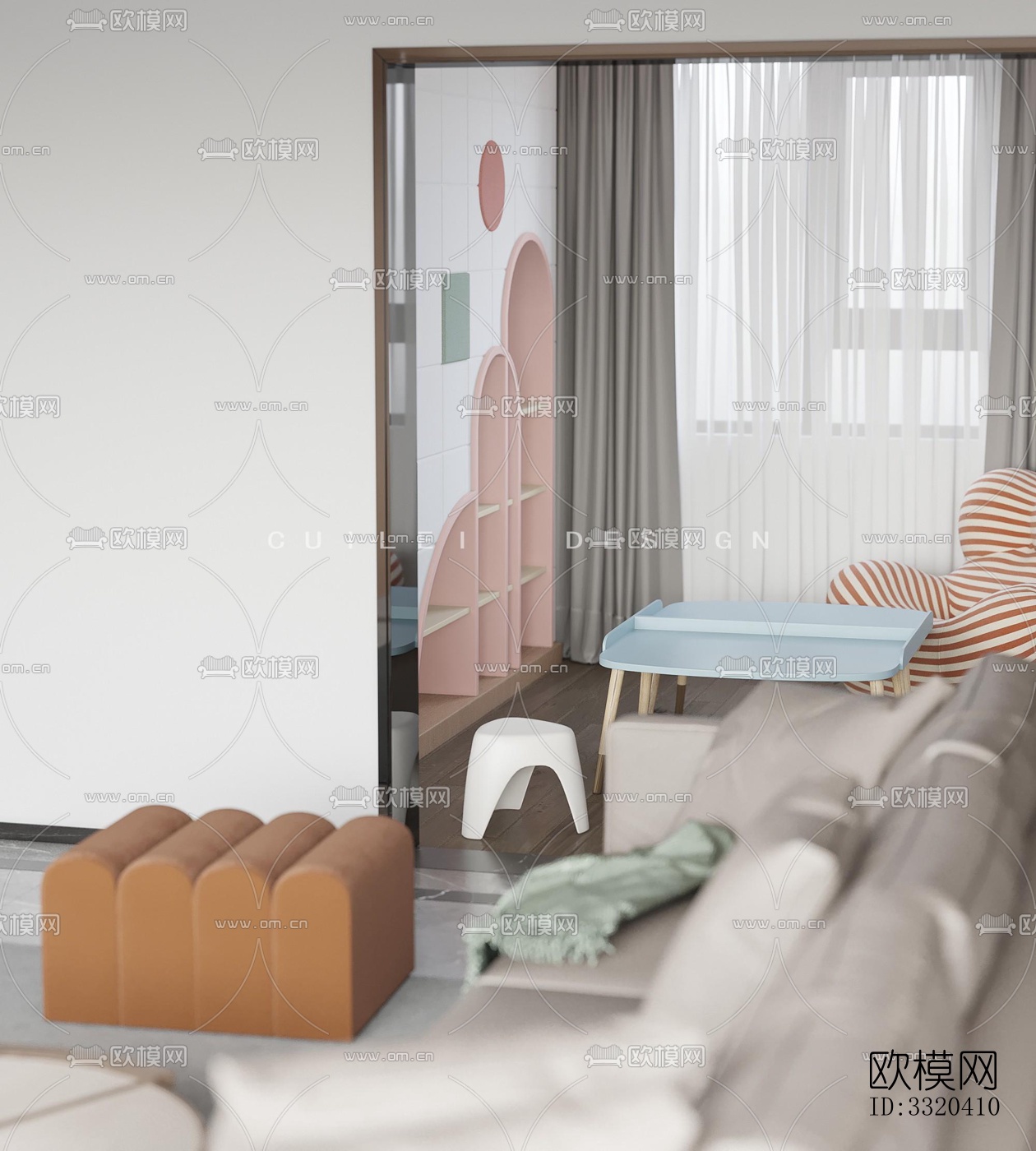 现代客厅效果图下载（渲染图9）