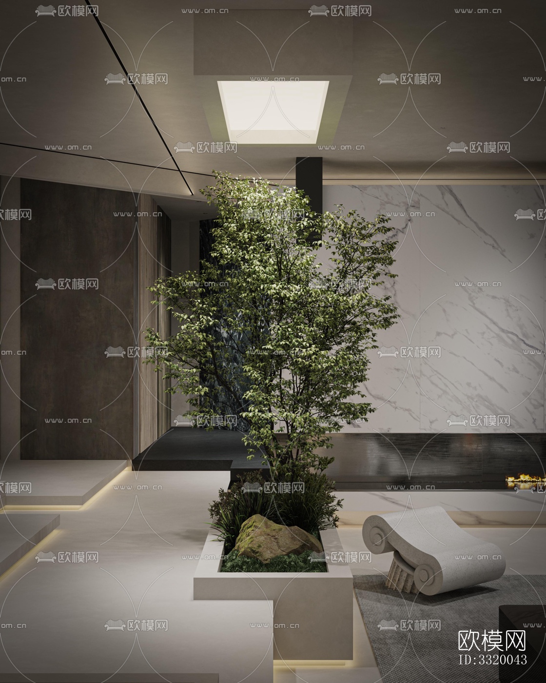 侘寂展览展厅效果图下载（渲染图7）