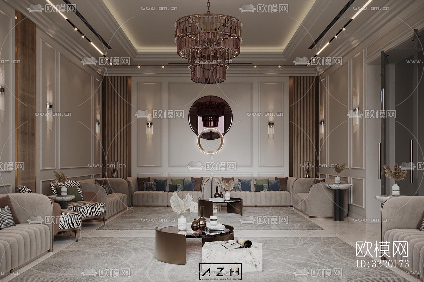 现代客厅效果图下载（渲染图6）