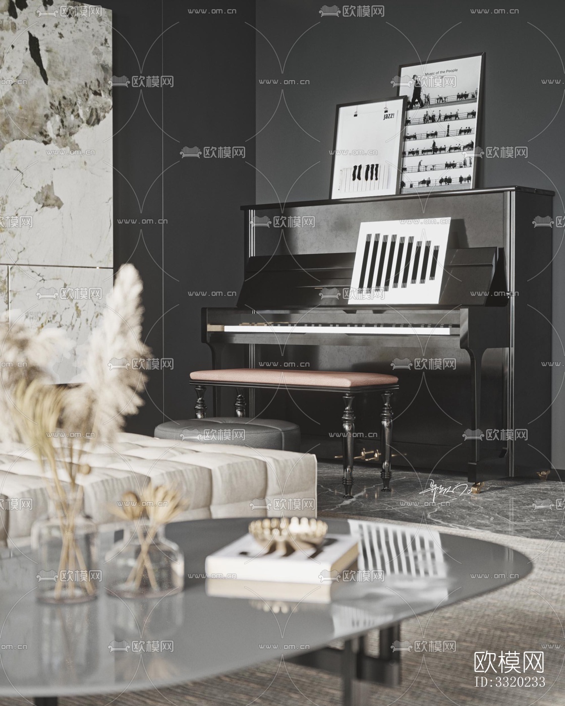 现代客厅效果图下载（渲染图13）