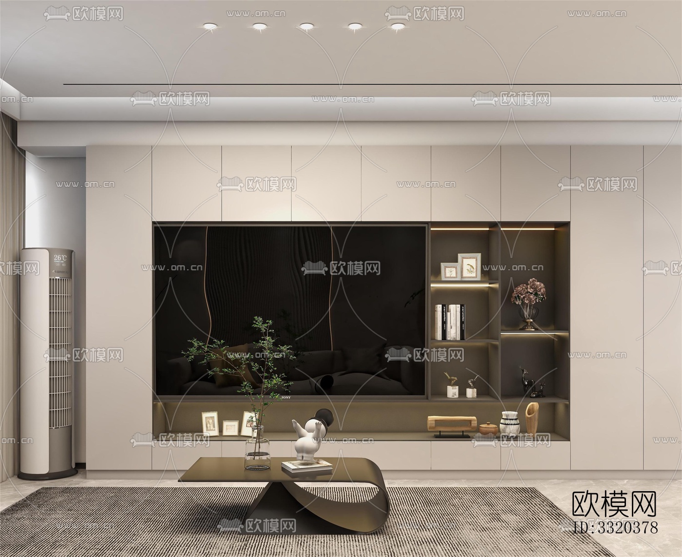 现代客厅效果图下载（渲染图2）