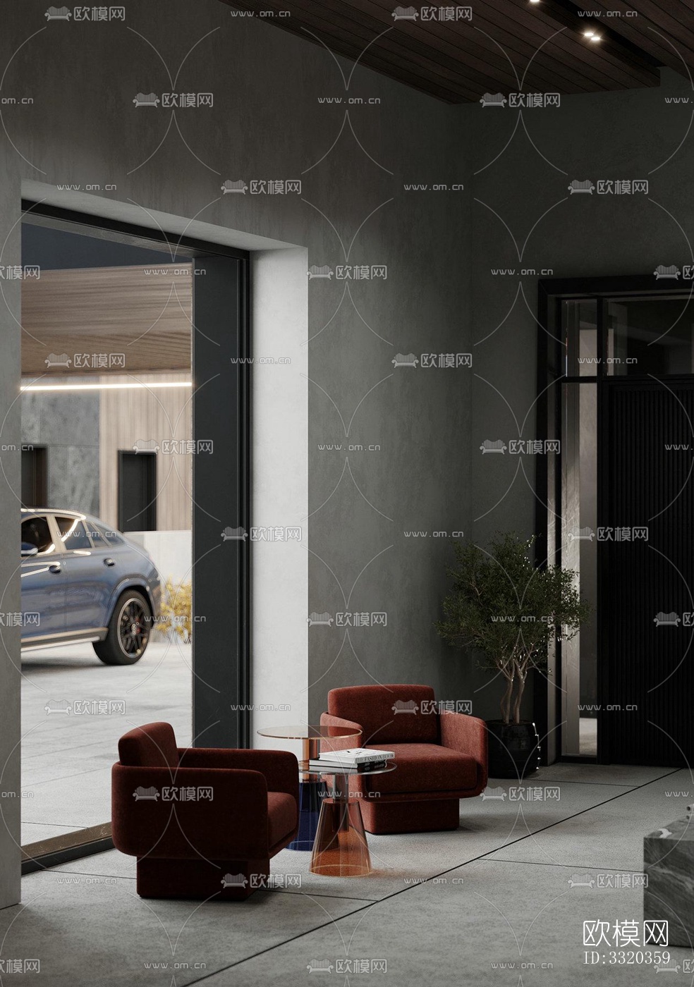 现代客厅效果图下载（渲染图8）