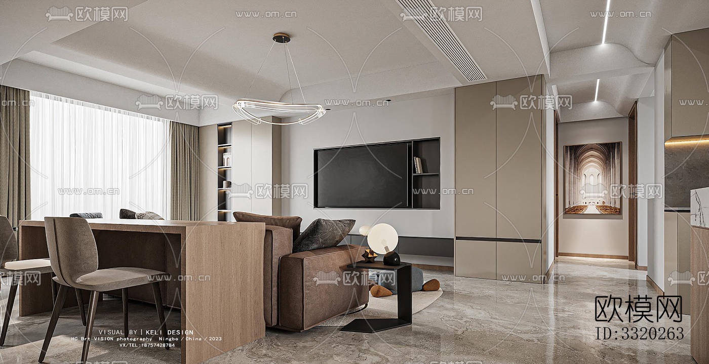 现代客厅效果图下载（渲染图2）