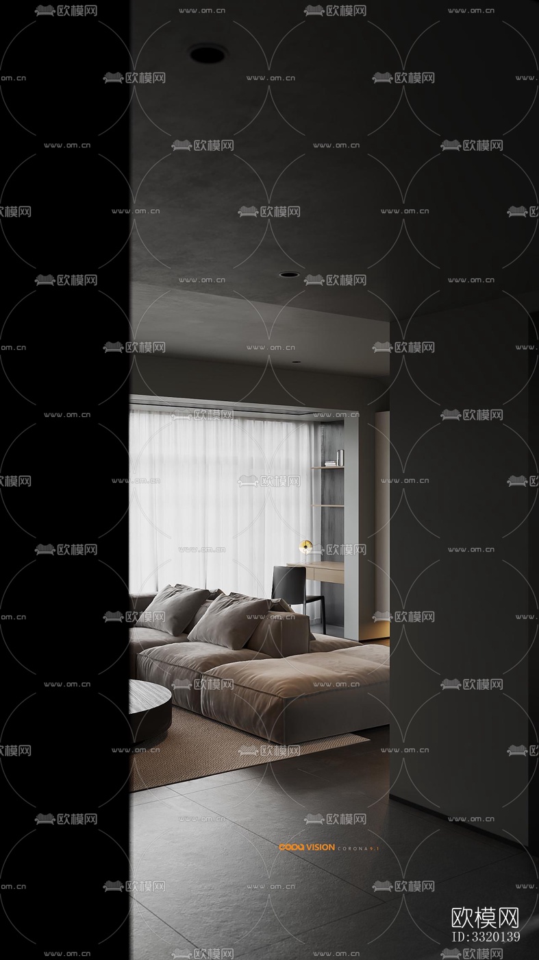 现代客厅效果图下载（渲染图3）