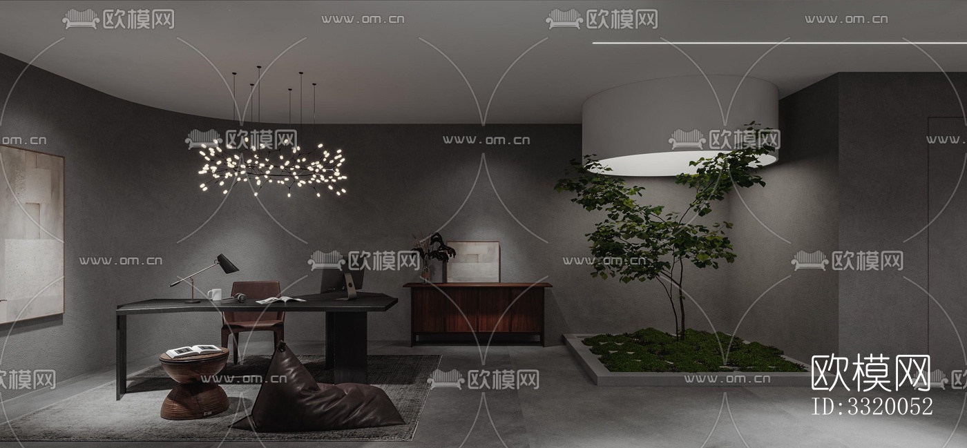 侘寂展览展厅效果图下载（渲染图11）