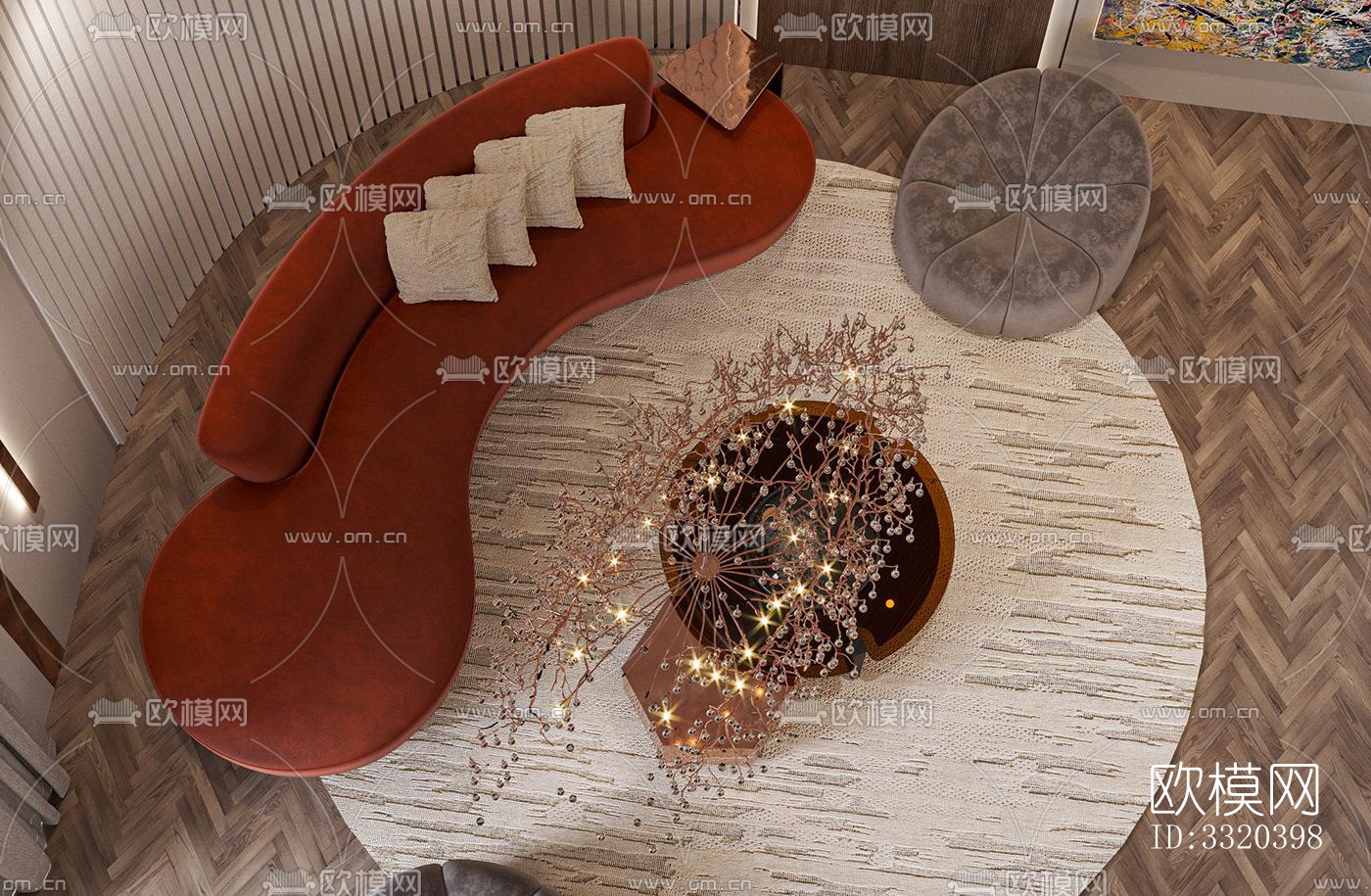 现代客厅效果图下载（渲染图2）