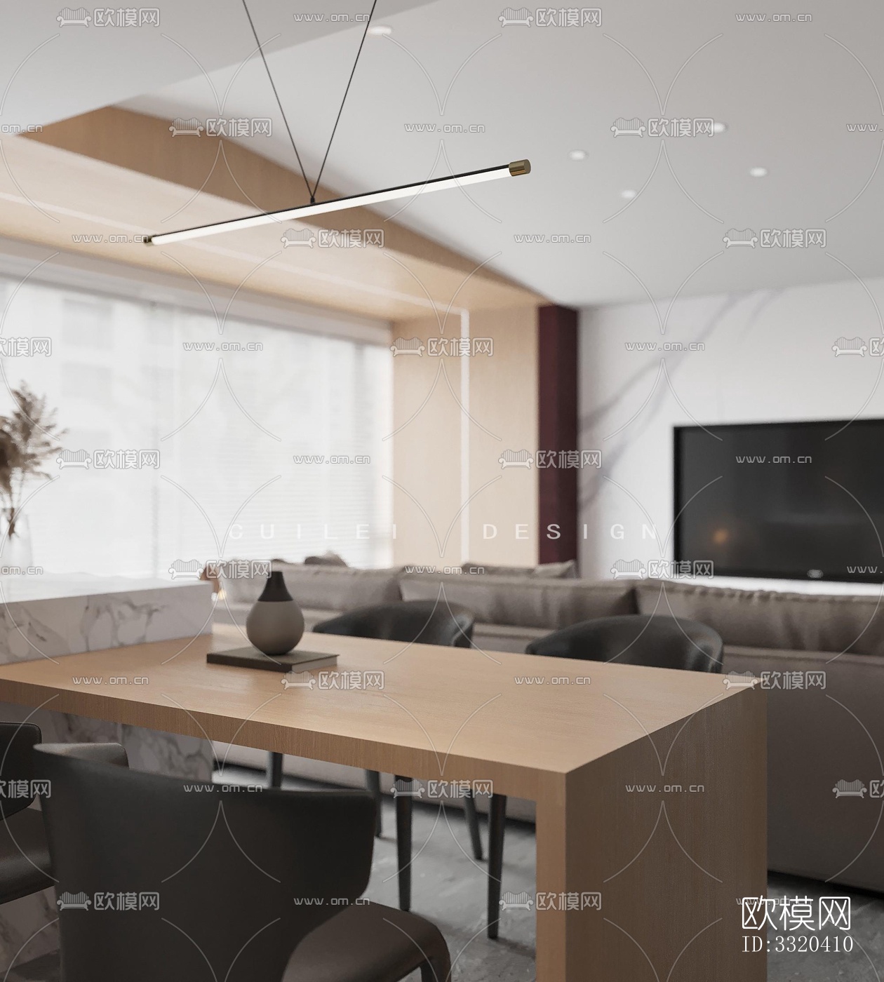 现代客厅效果图下载（渲染图8）