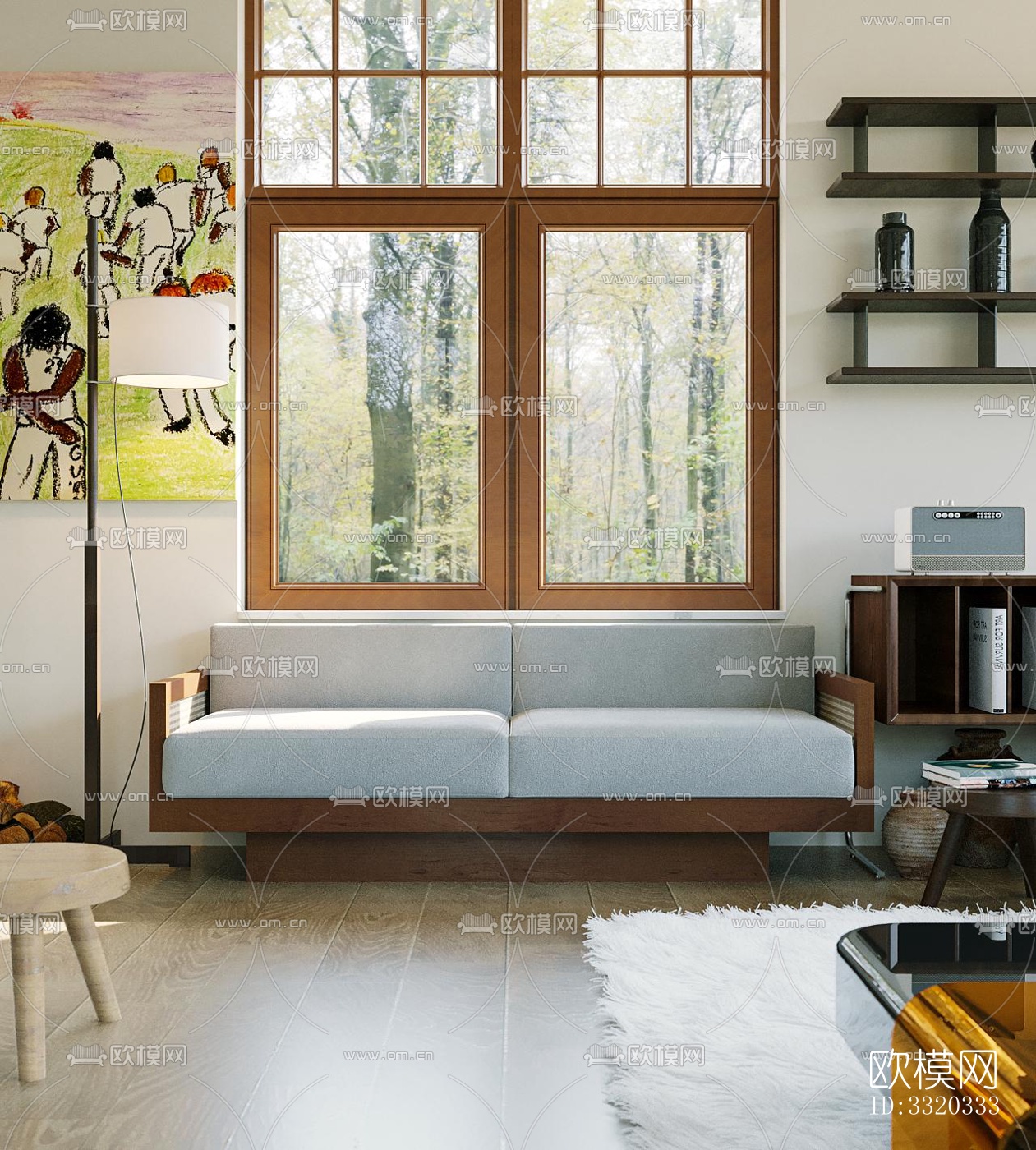 现代客厅效果图下载（渲染图5）