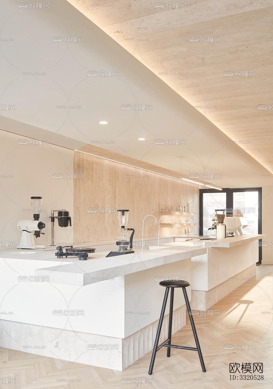 现代咖啡奶茶效果图下载（渲染图1）