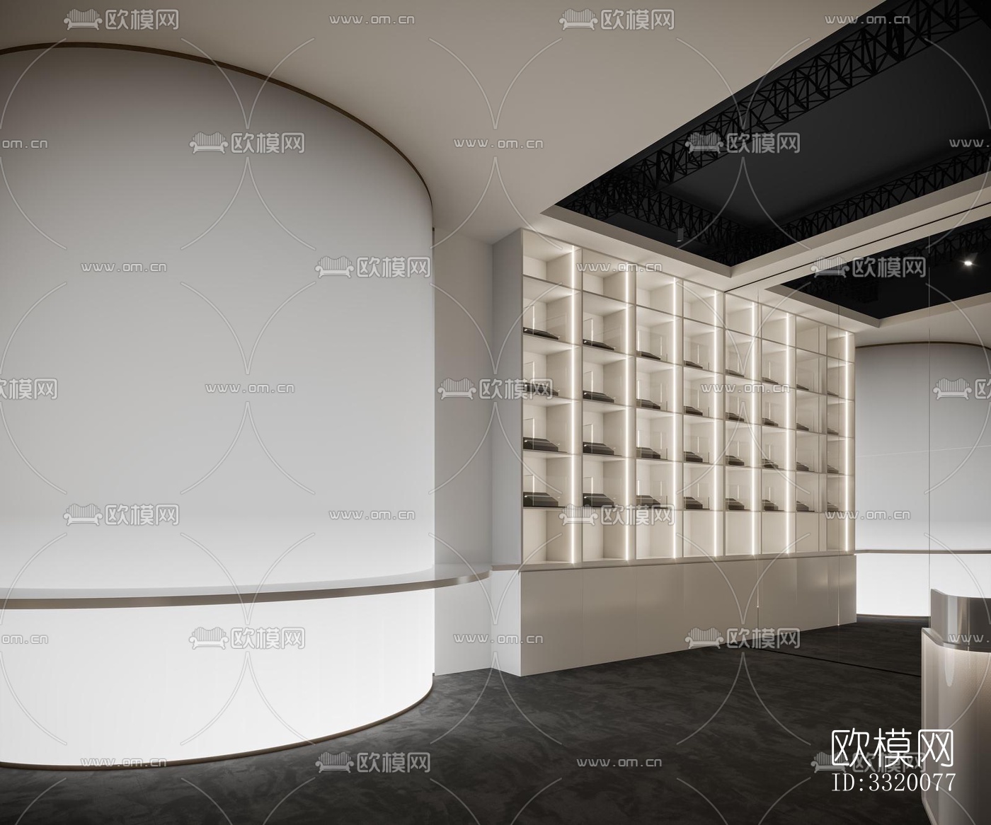 现代展览展厅效果图下载（渲染图1）