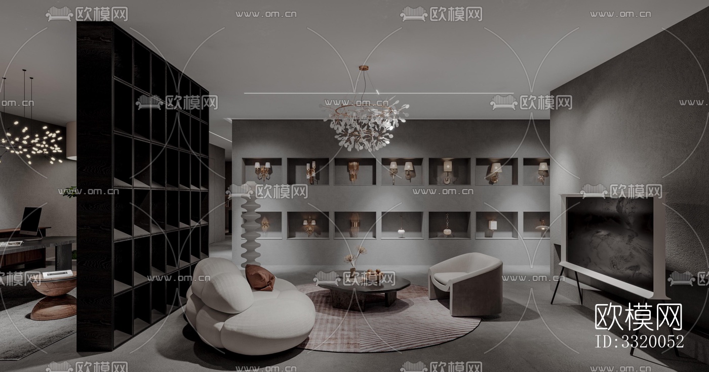 侘寂展览展厅效果图下载（渲染图3）