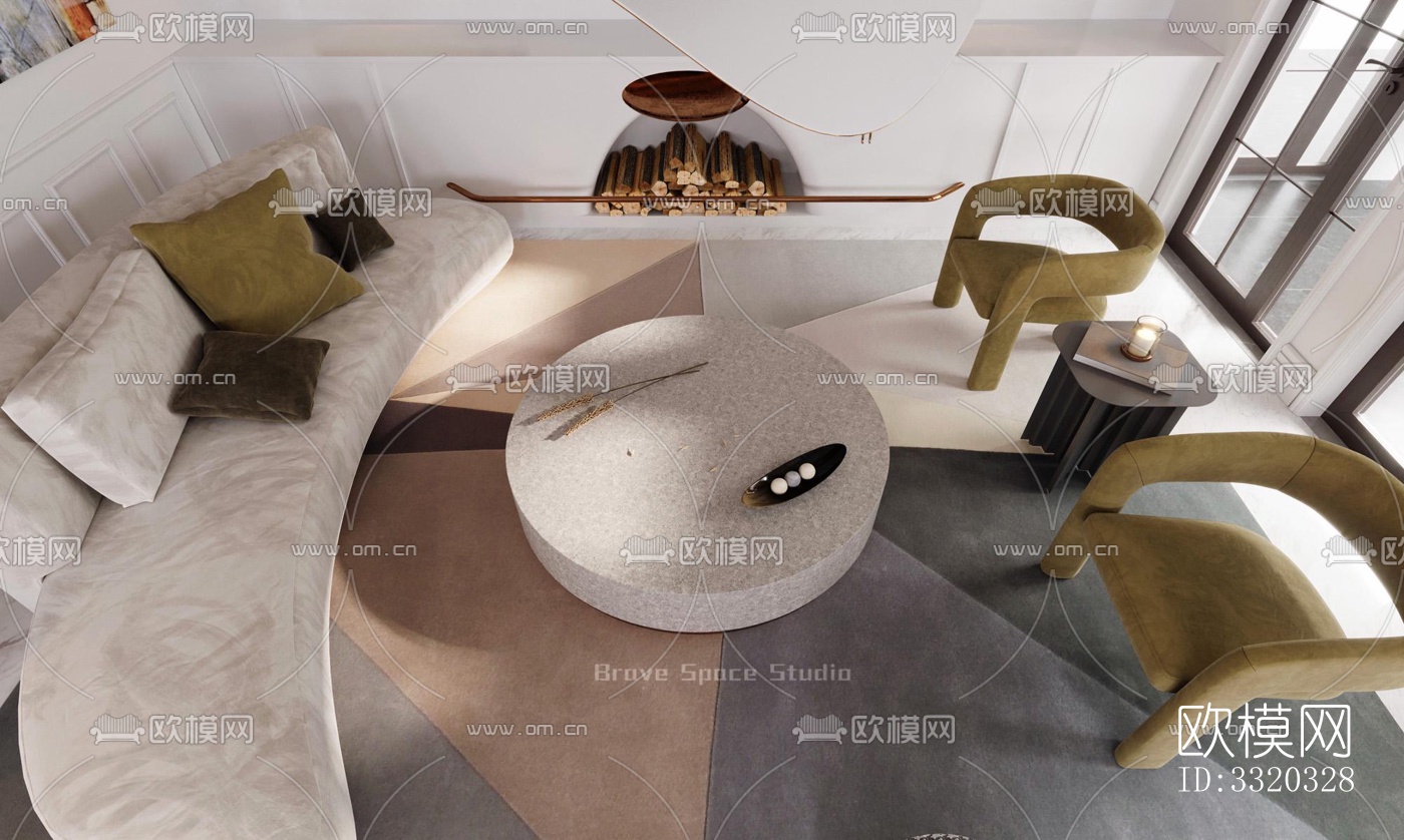 现代客厅效果图下载（渲染图8）