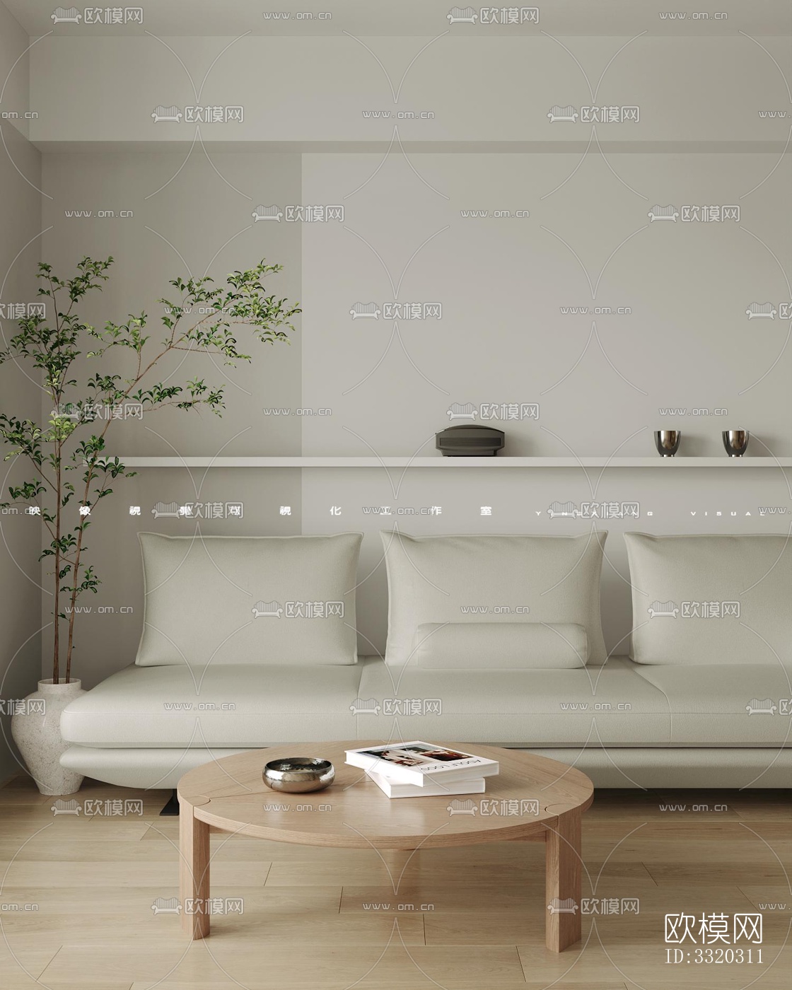 现代客厅效果图下载（渲染图5）