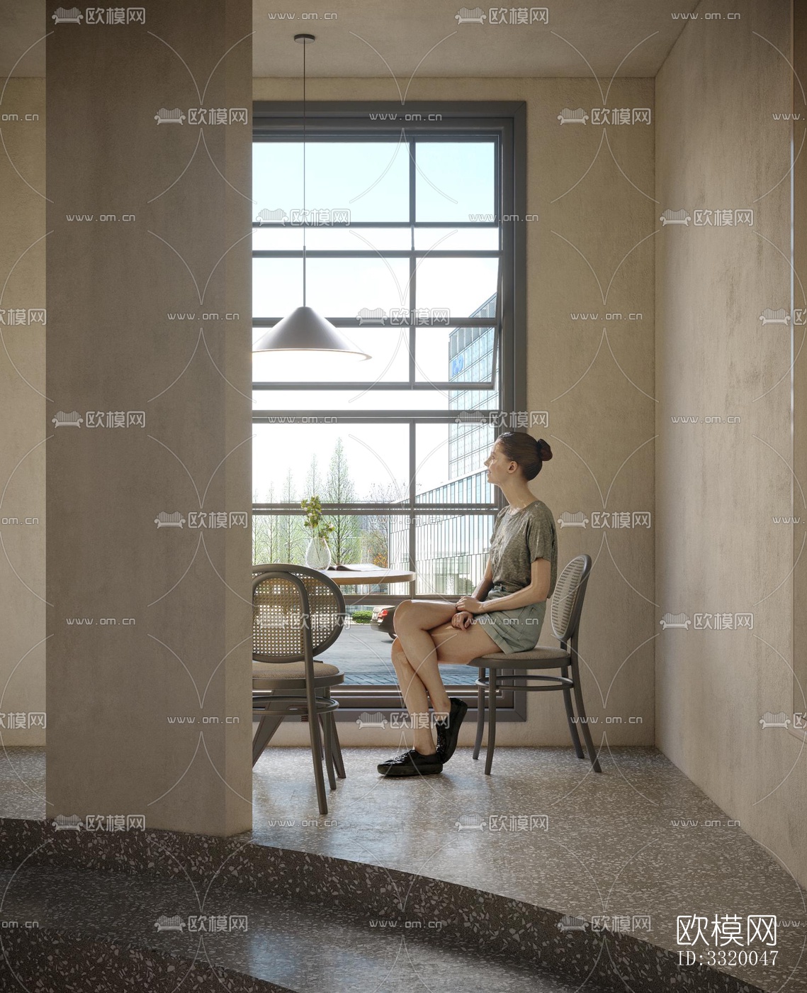 侘寂展览展厅效果图下载（渲染图8）