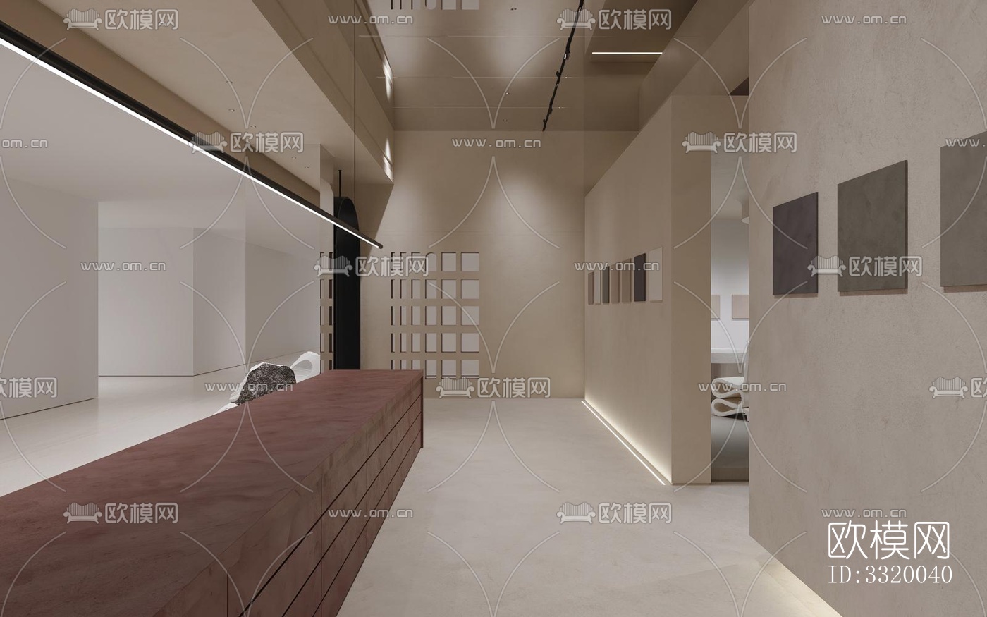 侘寂展览展厅效果图下载（渲染图7）