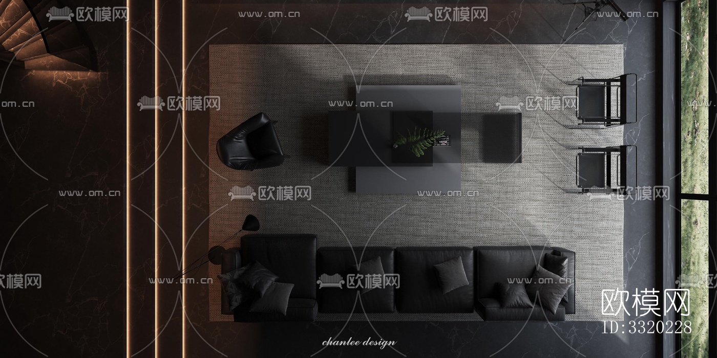 现代客厅效果图下载（渲染图6）