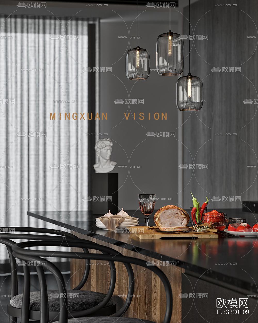 现代客厅效果图下载（渲染图4）