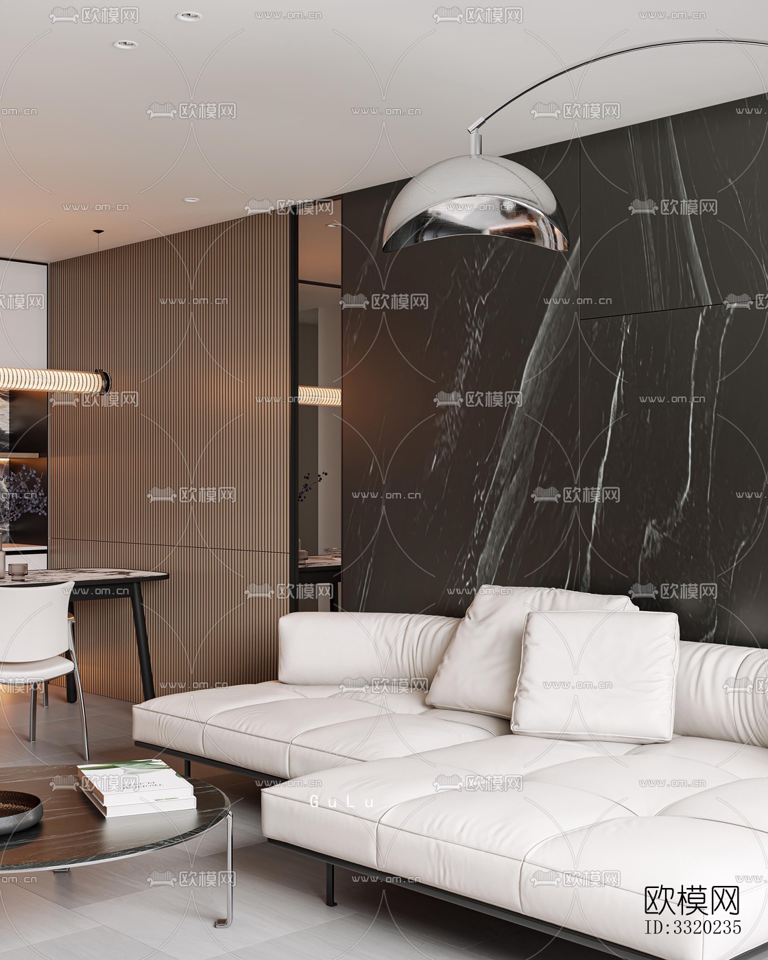 现代客厅效果图下载（渲染图3）