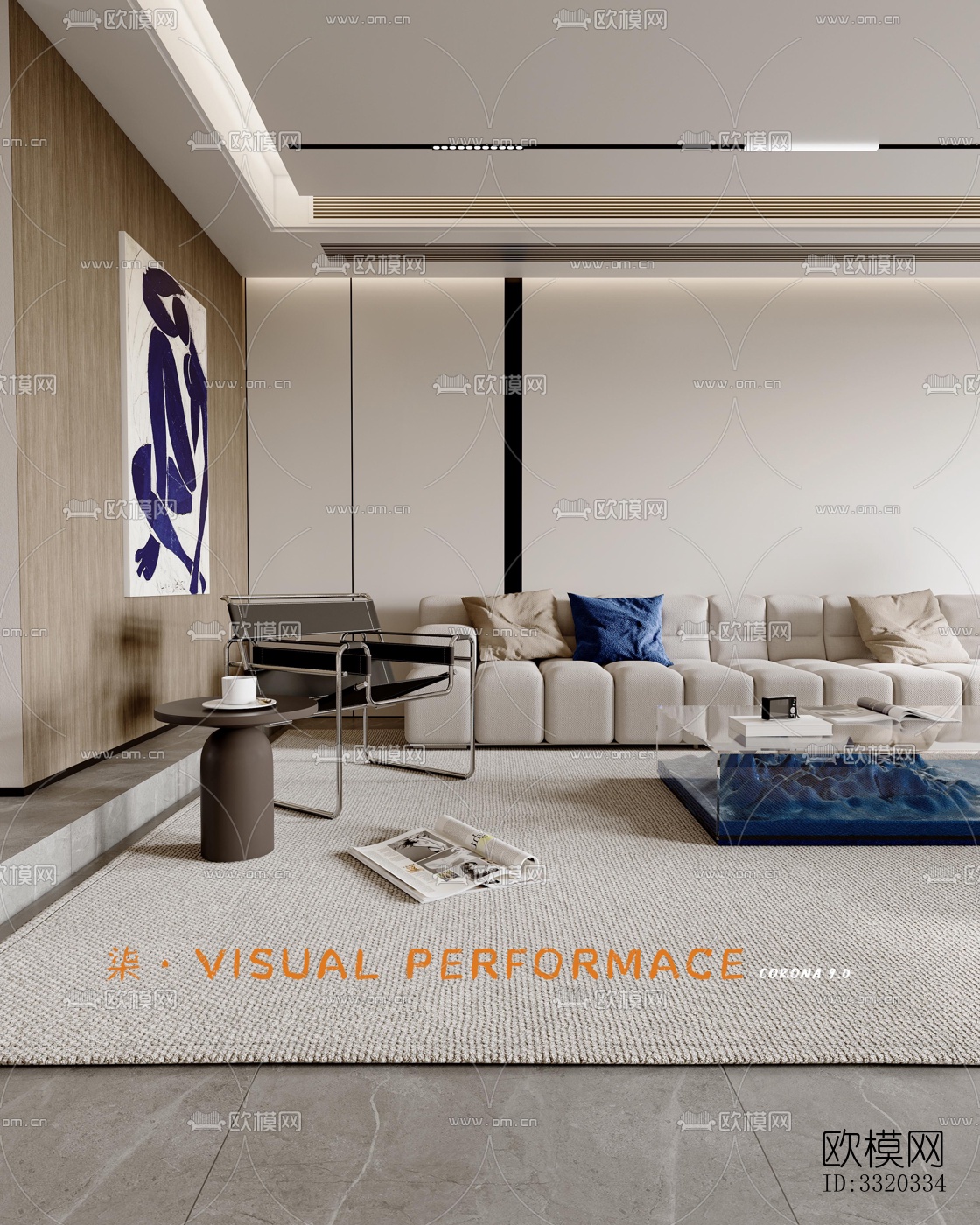 现代客厅效果图下载（渲染图1）