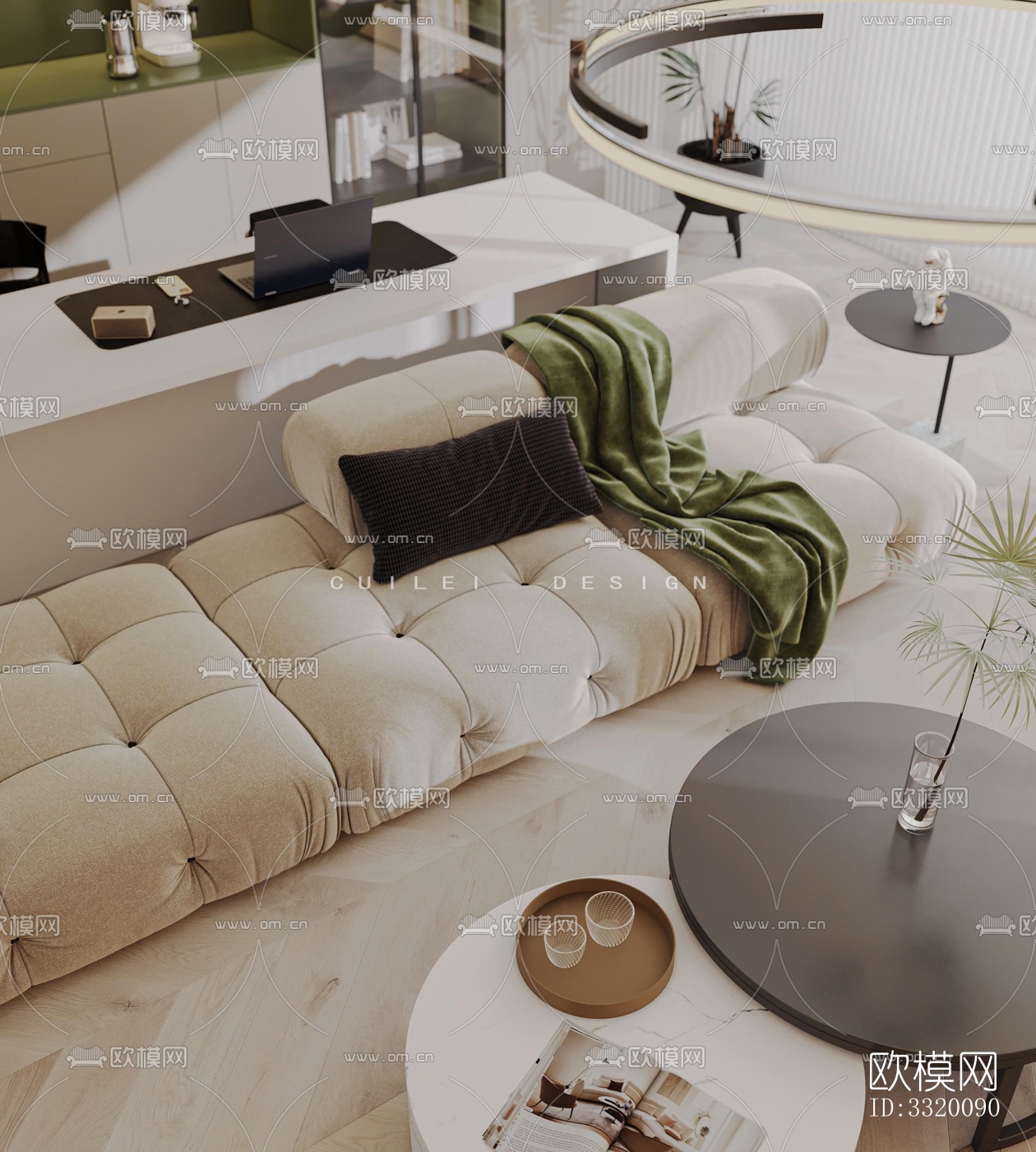 现代客厅效果图下载（渲染图8）