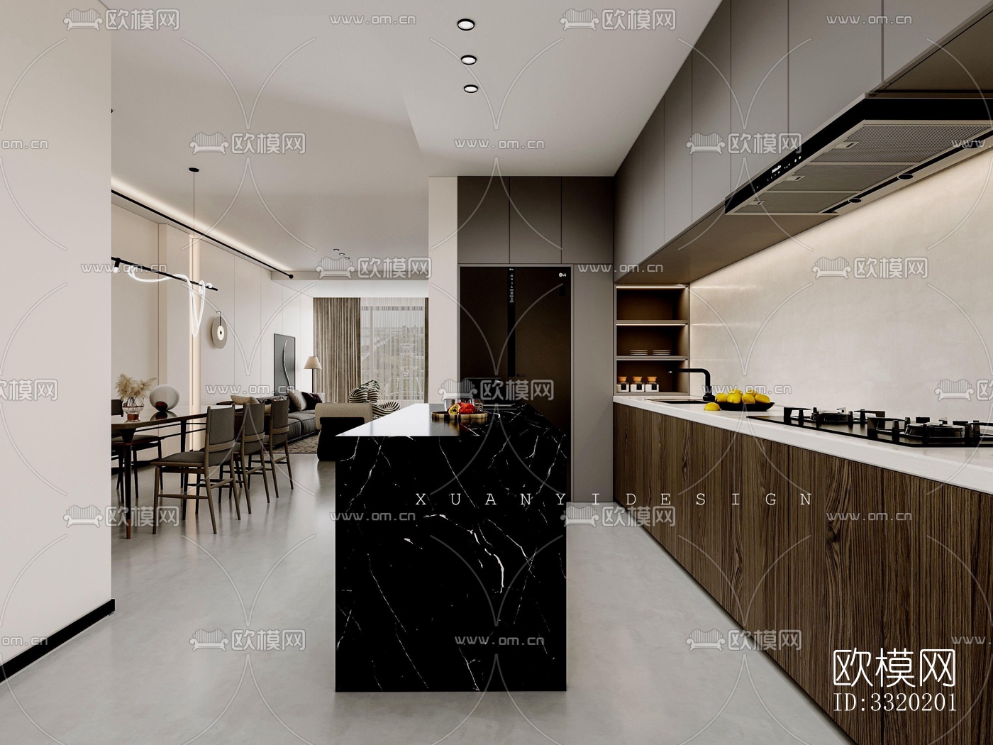 现代客厅效果图下载（渲染图3）