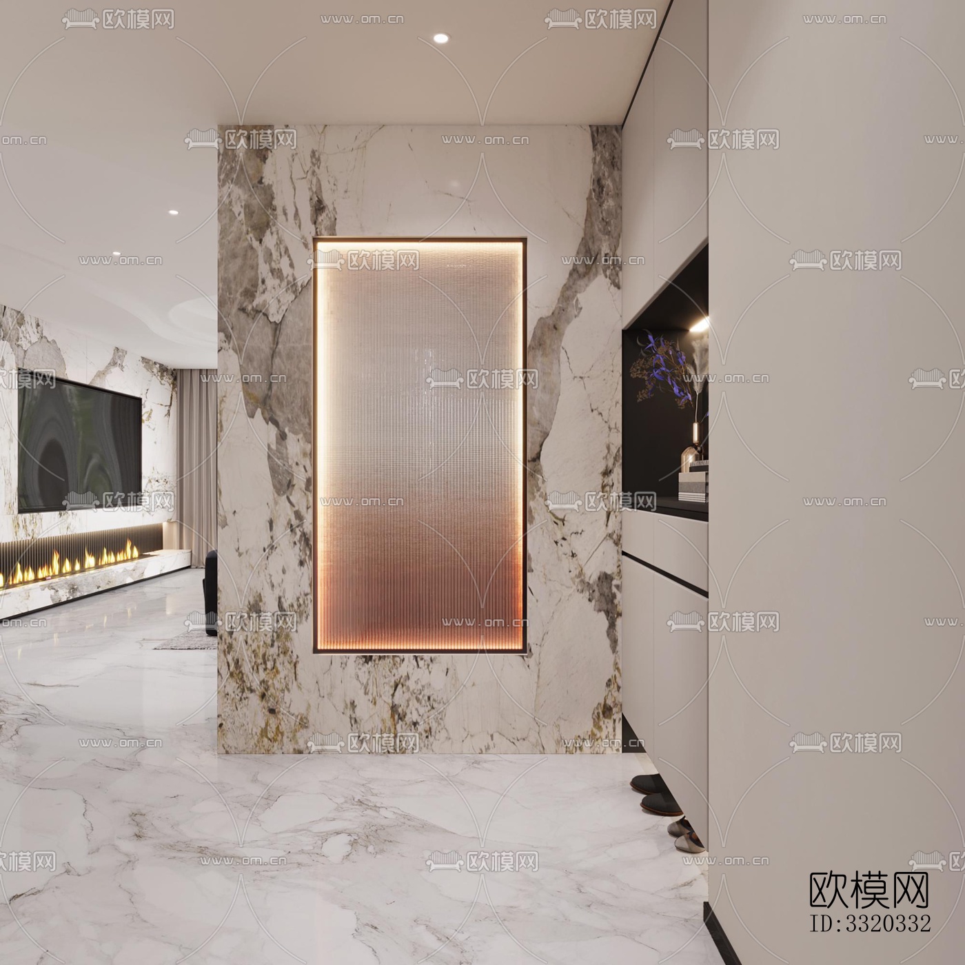 现代客厅效果图下载（渲染图3）