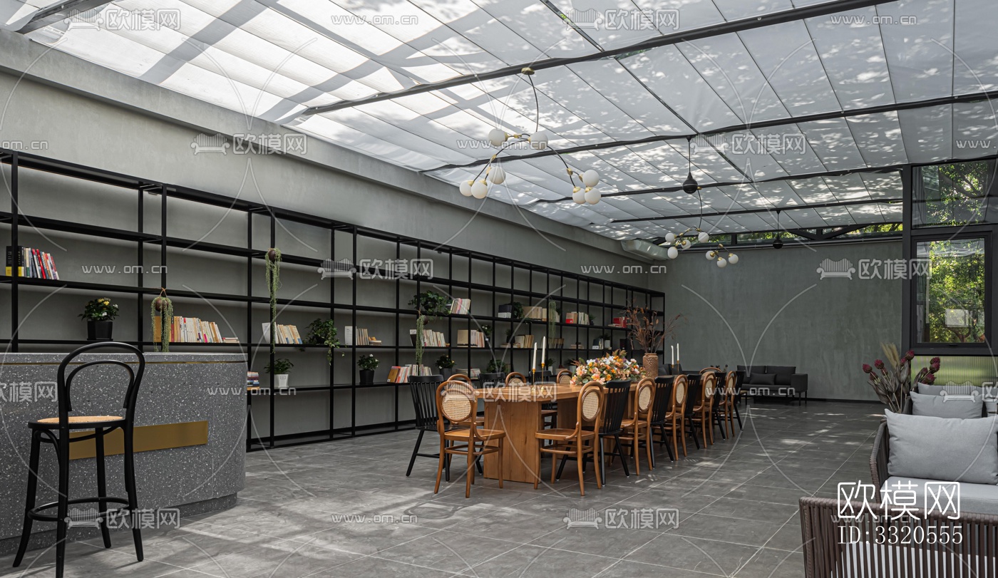 现代咖啡奶茶效果图下载（渲染图1）