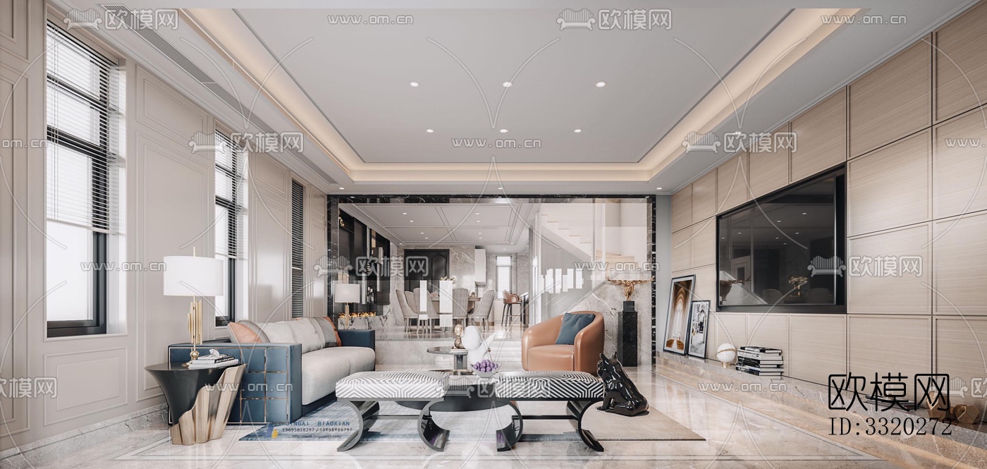 现代客厅效果图下载（渲染图6）