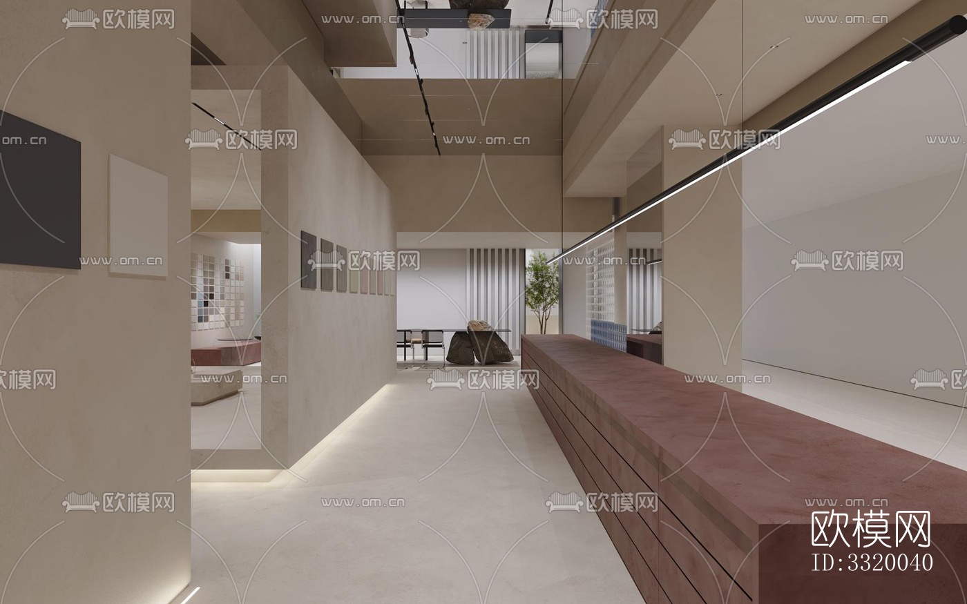 侘寂展览展厅效果图下载（渲染图6）