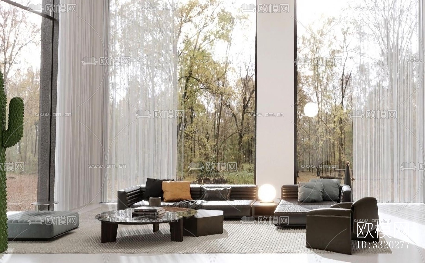 现代客厅效果图下载（渲染图1）