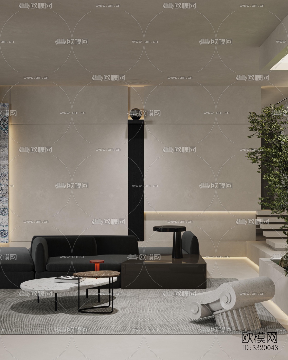 侘寂展览展厅效果图下载（渲染图8）