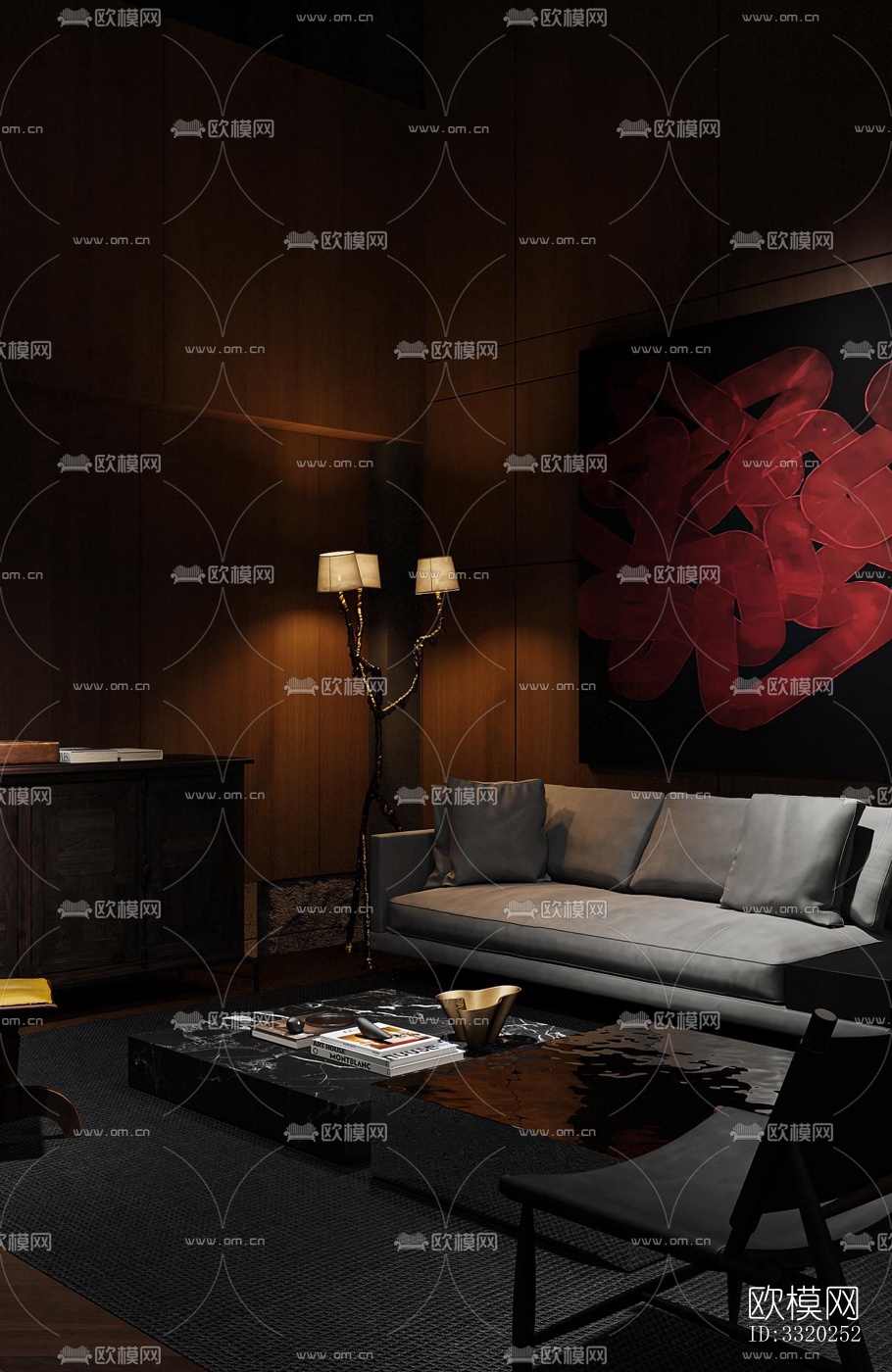 现代客厅效果图下载（渲染图11）