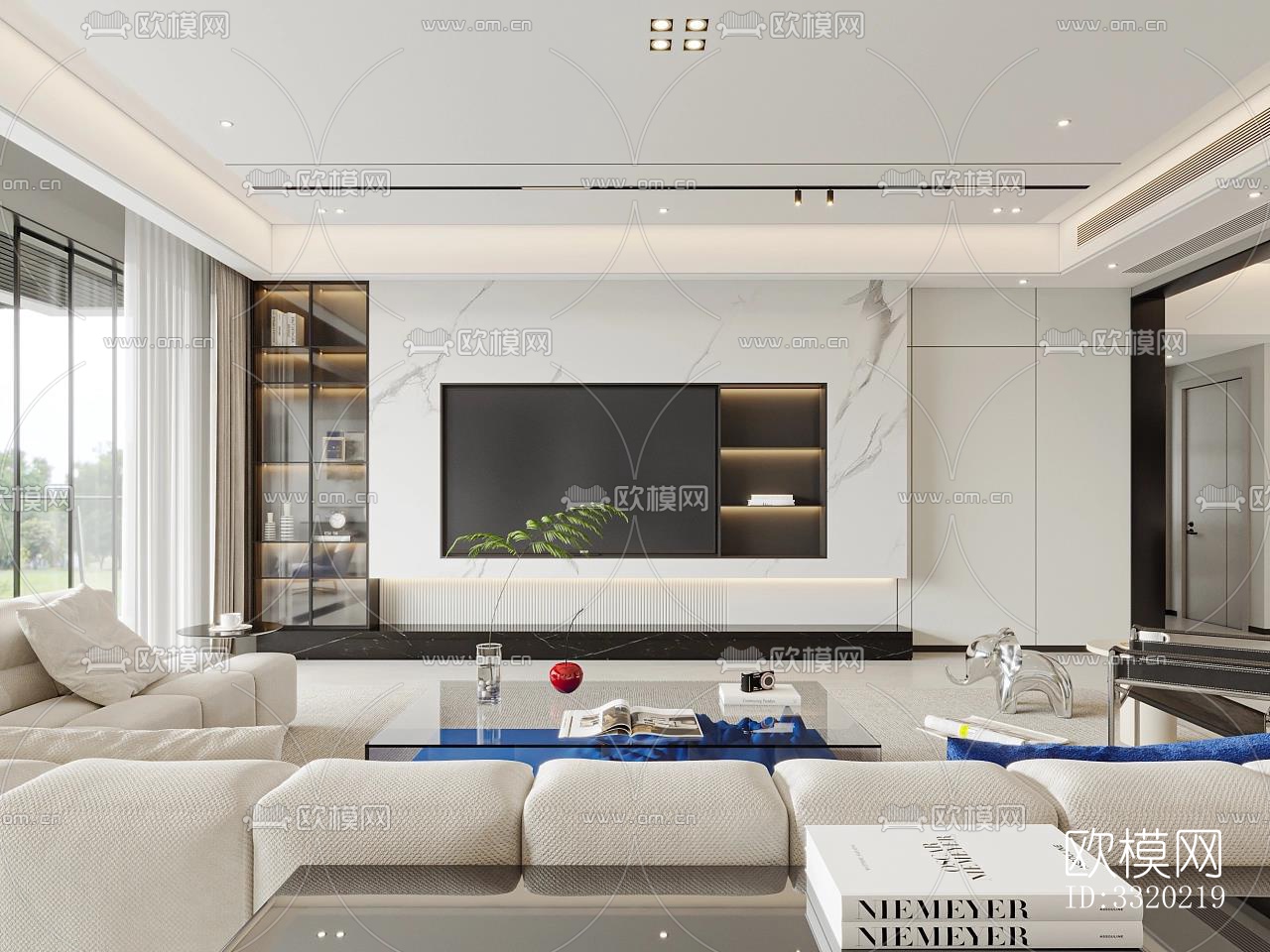现代客厅效果图下载（渲染图2）