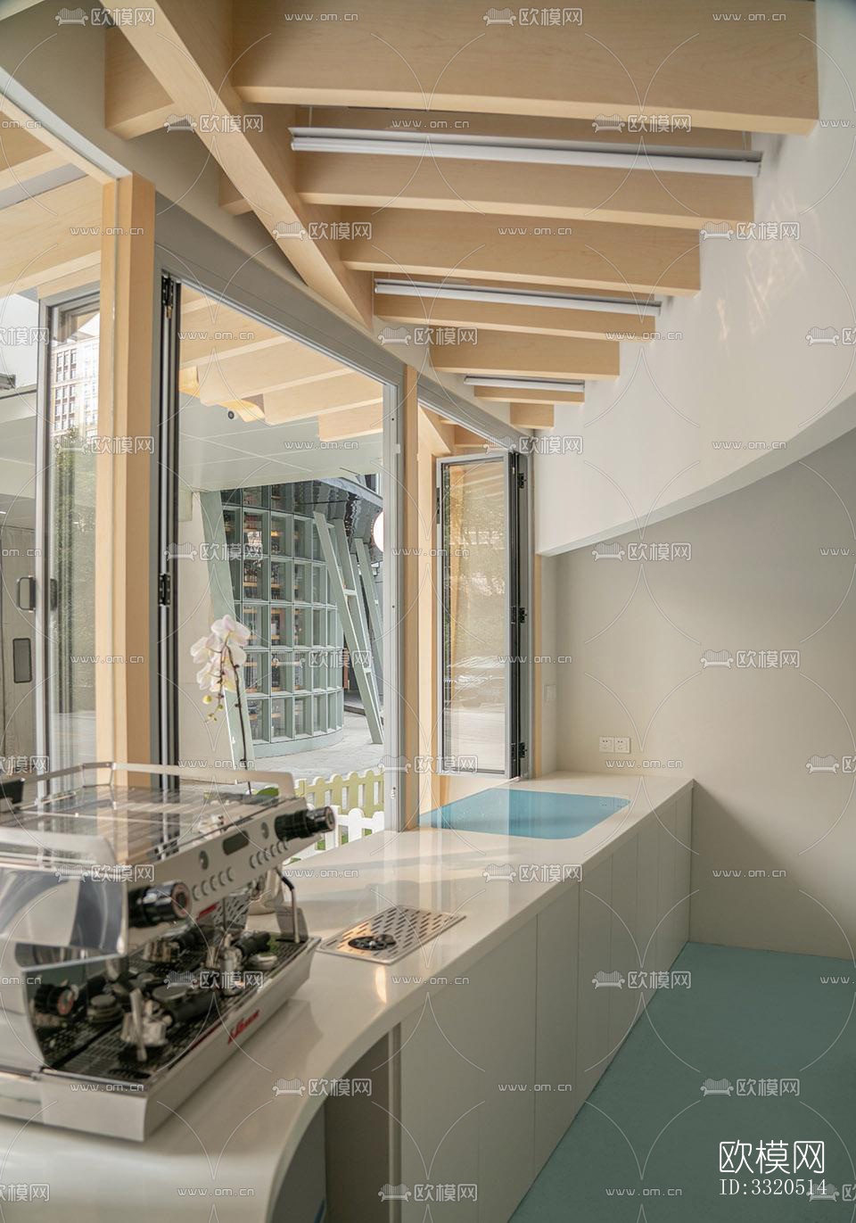 原木风咖啡奶茶效果图下载（渲染图2）