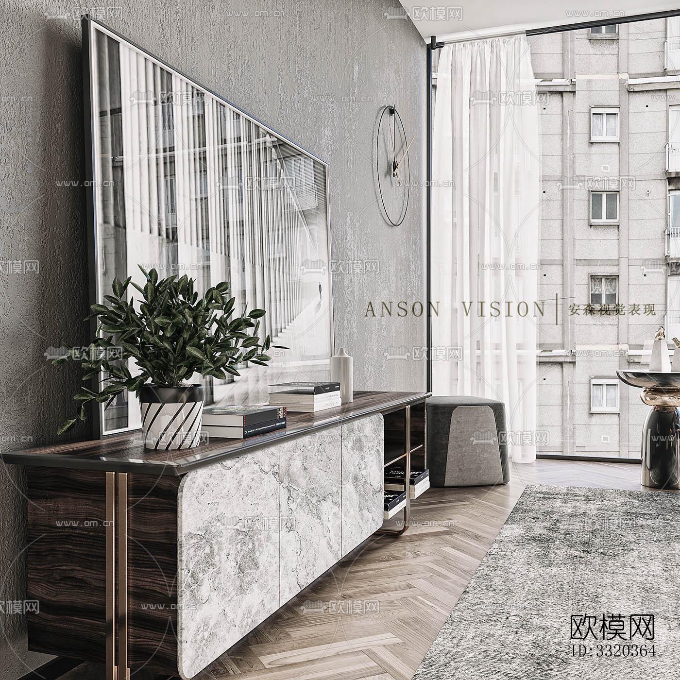 现代客厅效果图下载（渲染图5）