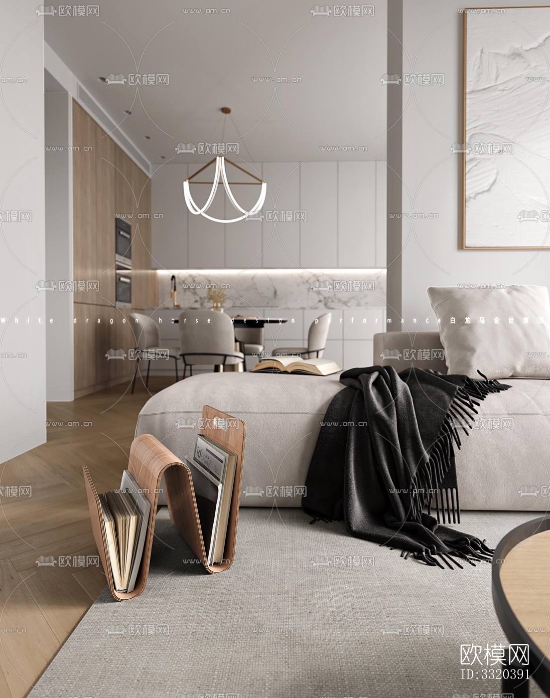 现代客厅效果图下载（渲染图2）