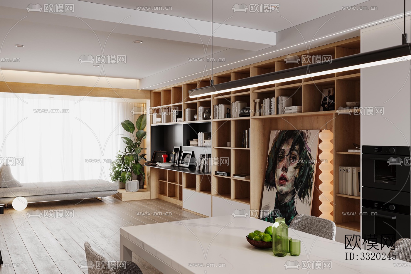 现代客厅效果图下载（渲染图1）