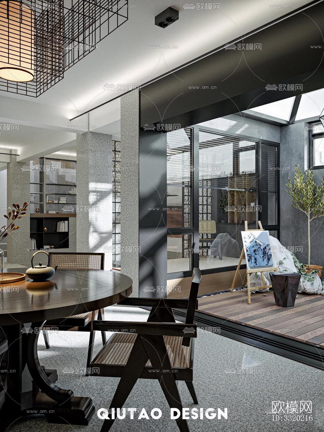 现代客厅效果图下载（渲染图12）